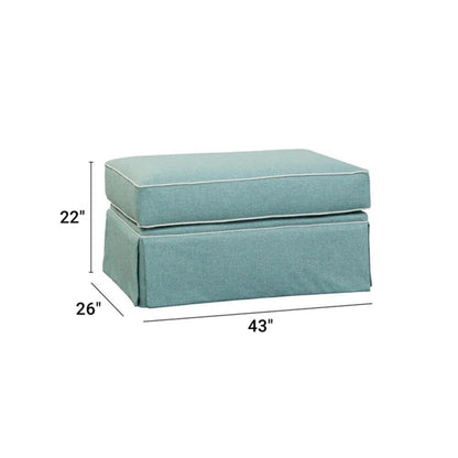 American Furniture Classics 8-080-S275A Coastal Aqua Series Upholstered Ottoman