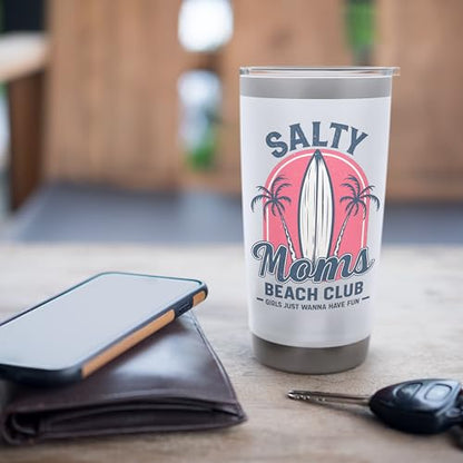 Women's Salty Mom Funny Beach Stainless Steel Insulated Tumbler