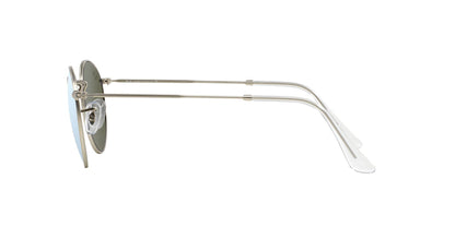 Ray-Ban Unisex RB3447 Round Metal Round Sunglasses, Matte Silver/Light Green Mirrored Silver, 50 mm