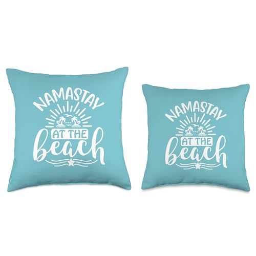 Namastay At The Beach Throw Pillow