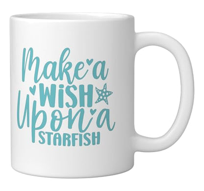 Beachy Wish Upon A Starfish Ceramic Mug