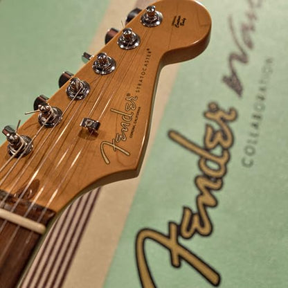 Fender x Wavestorm Collaboration 8ft Surfboard | Graphic top Deck with high Density Slick Bottom | for Kids and Adults | Foam Construction with Accessories | Leg Leash and Fin Set Included