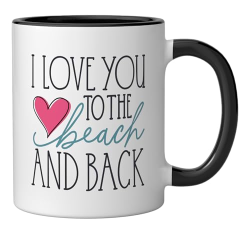 I Love You To The Beach And Back Ceramic Mug, Black/White