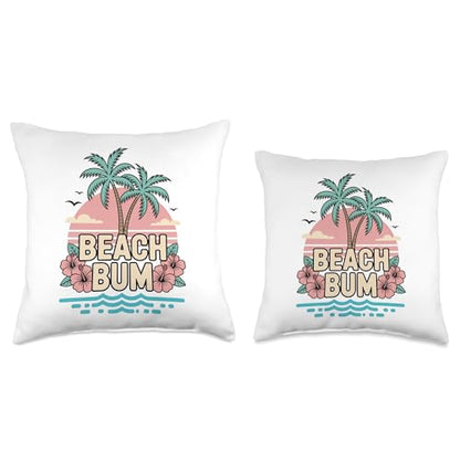 Beach Bum Throw Pillow