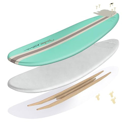 Fender x Wavestorm Collaboration 8ft Surfboard | Graphic top Deck with high Density Slick Bottom | for Kids and Adults | Foam Construction with Accessories | Leg Leash and Fin Set Included