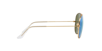 Ray-Ban RB3025 Metal Aviator Sunglasses + Vision Group Accessories Bundle (Matte Arista/Grey Mirror Blue (112/17), 55, Millimeters)