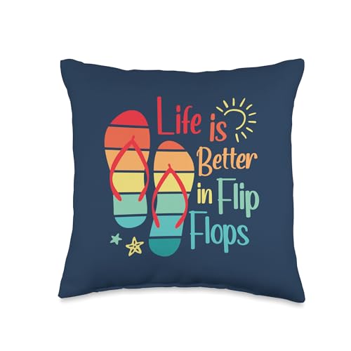 Life is Better in Flip Flops Throw Pillow