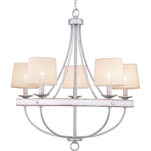 Progress Lighting Gulliver Collection 5-Light Coastal Chandelier Light Galvanized,Gray
