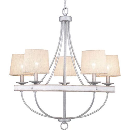 Progress Lighting Gulliver Collection 5-Light Coastal Chandelier Light Galvanized,Gray