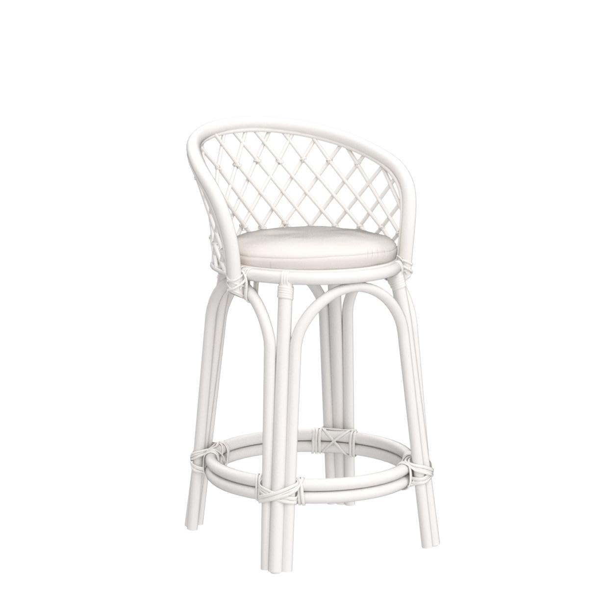Kouboo Rattan Criss-Cross, White Kitchen Counter Stool, Height (1110170)
