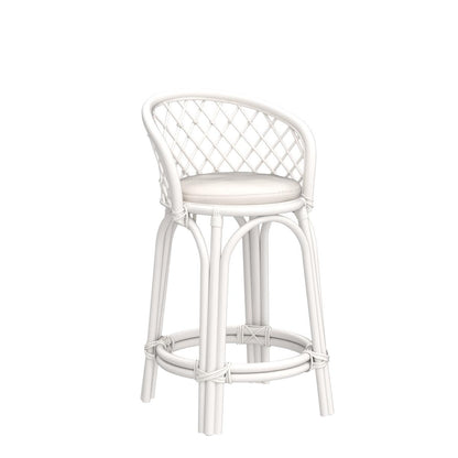 Kouboo Rattan Criss-Cross, White Kitchen Counter Stool, Height (1110170)