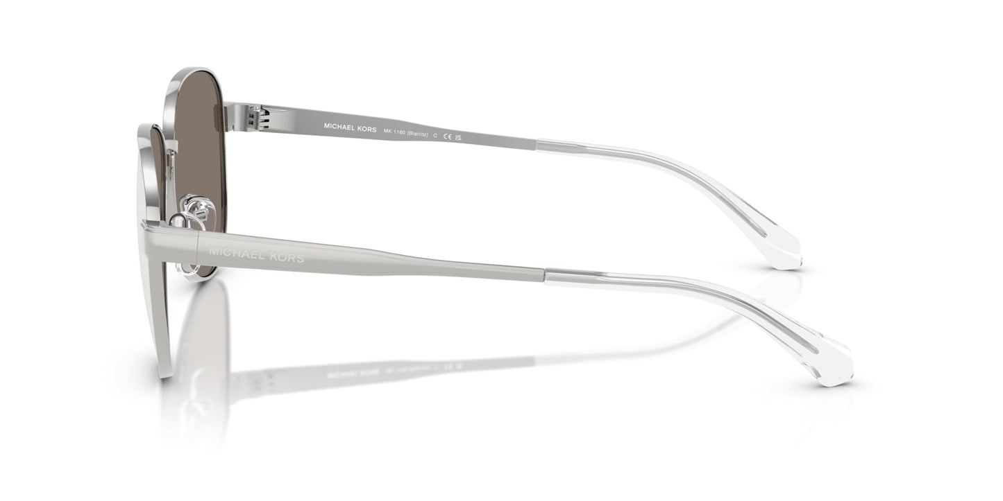 Michael Kors MK1160 Biarritz Sunglasses, Silver/Silver Mirrored, 61 mm