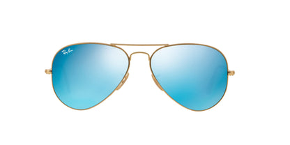 Ray-Ban RB3025 Metal Aviator Sunglasses + Vision Group Accessories Bundle (Matte Arista/Grey Mirror Blue (112/17), 55, Millimeters)