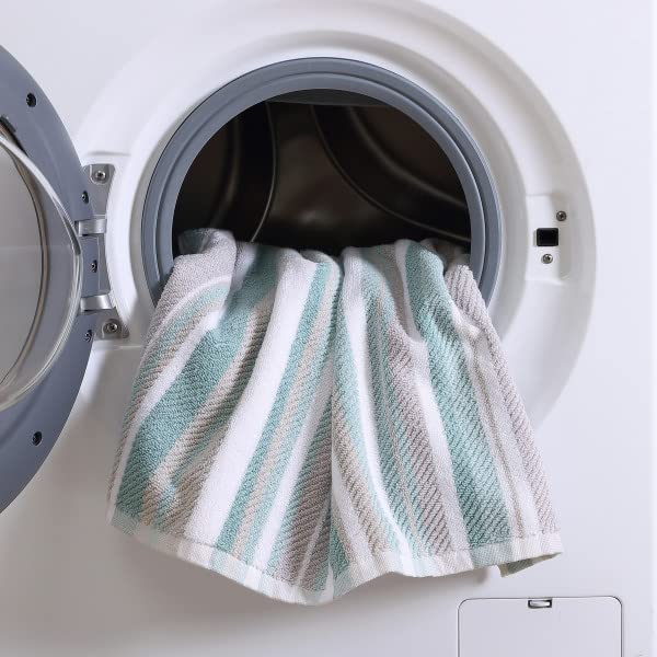 Tommy Bahama - Bath Towels, 100% Soft & Absorbent Yarn-Dyed Cotton with Twill Texture, Low Linting & Fade Resistant, Medium Weight Bathroom Towels (Ocean Bay Tranquil Blue, 3 Piece)