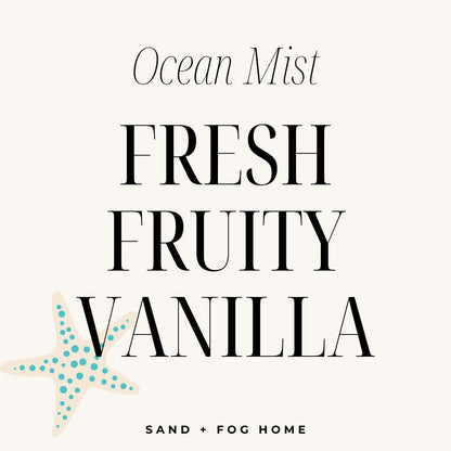 Sand + Fog Scented Candle - Ocean Mist - Additional Scents and Sizes – 100% Cotton Lead-Free Wick - Luxury Air Freshening Jar Candles - Perfect Home Décor for Your Cocktail Table – 34 oz