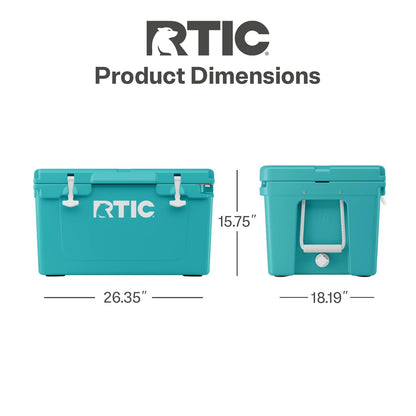 RTIC 45 QT Ultra-Tough Cooler Hard Insulated Portable Ice Chest Box for Beach, Drink, Beverage, Camping, Picnic, Fishing, Boat, Barbecue, Lagoon
