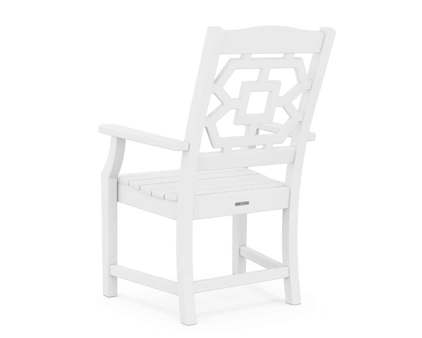 Martha Stewart by POLYWOOD® Chinoiserie 5-Piece Round Farmhouse Dining Set in White