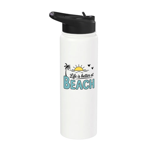 Life Is Better At The Beach Stainless Steel Insulated Water Bottle