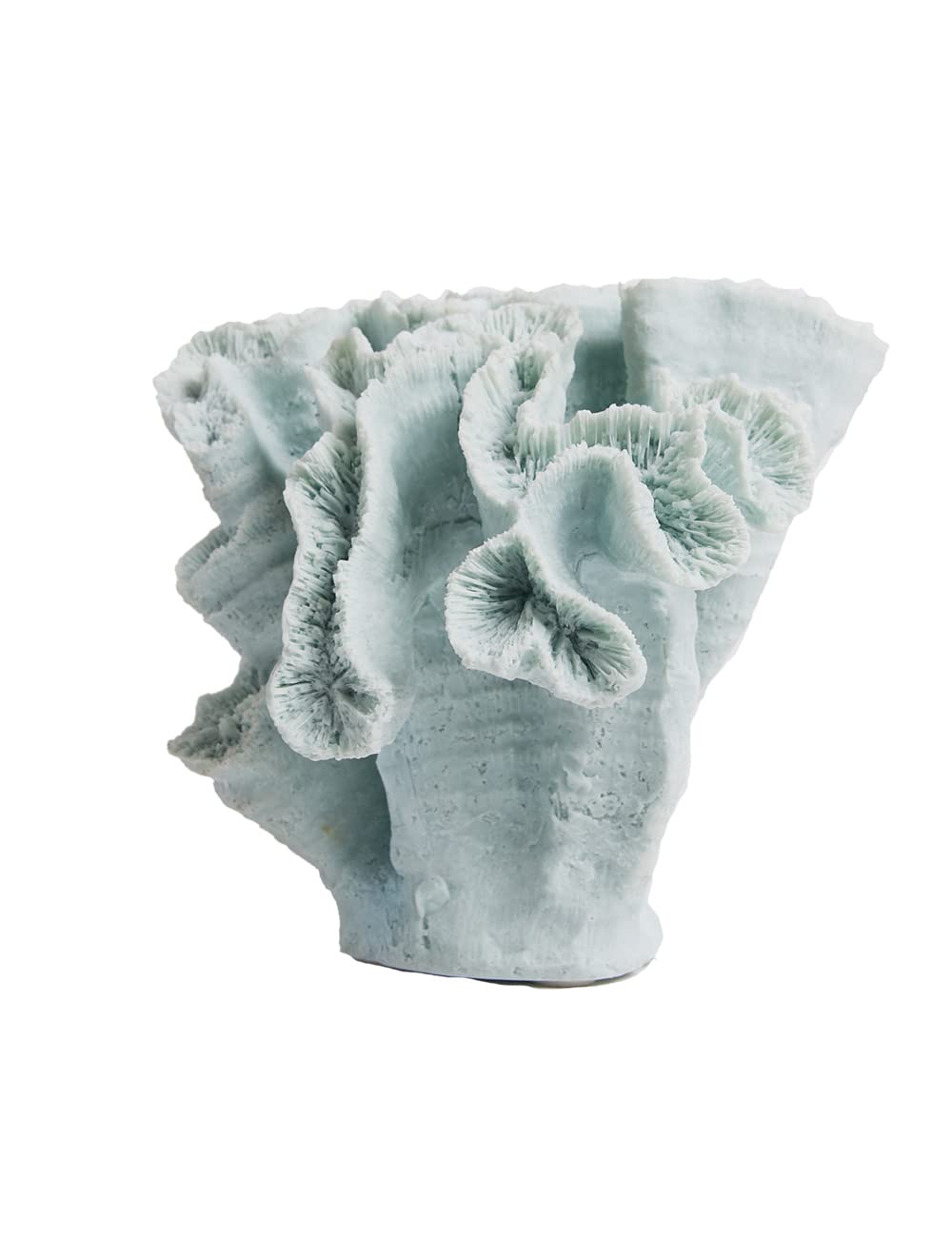 HAUCOZE Artificial Coral Decor Ocean Sculpture Arts Modern Gifts Polyresin Blue 7.5 inch