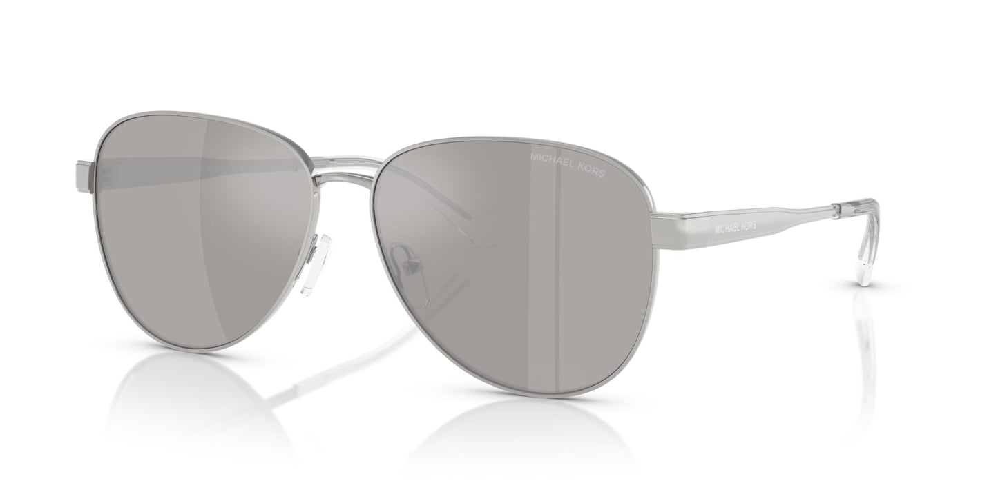 Michael Kors MK1160 Biarritz Sunglasses, Silver/Silver Mirrored, 61 mm