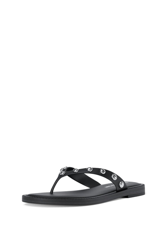 Michael Kors Women's Koko Flip Flop, Dome Studs/Black, 11