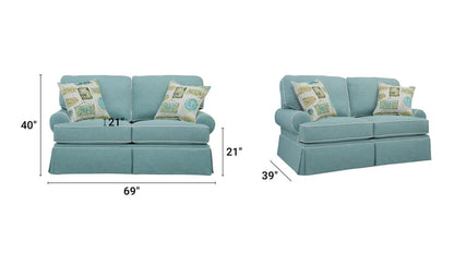 American Furniture Classics 8-020-S275A Coastal Aqua Series Loveseat