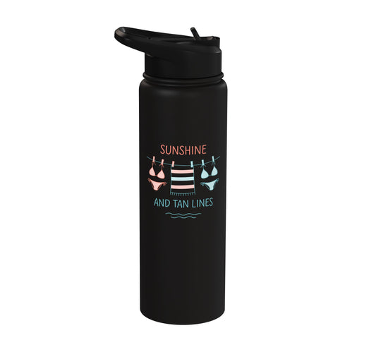 Sunshine And Tan Lines Stainless Steel Insulated Water Bottle