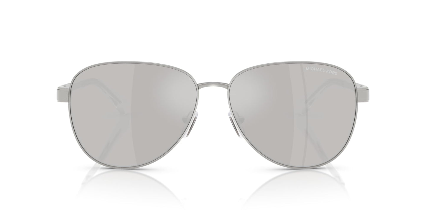 Michael Kors MK1160 Biarritz Sunglasses, Silver/Silver Mirrored, 61 mm