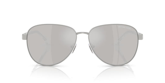 Michael Kors MK1160 Biarritz Sunglasses, Silver/Silver Mirrored, 61 mm