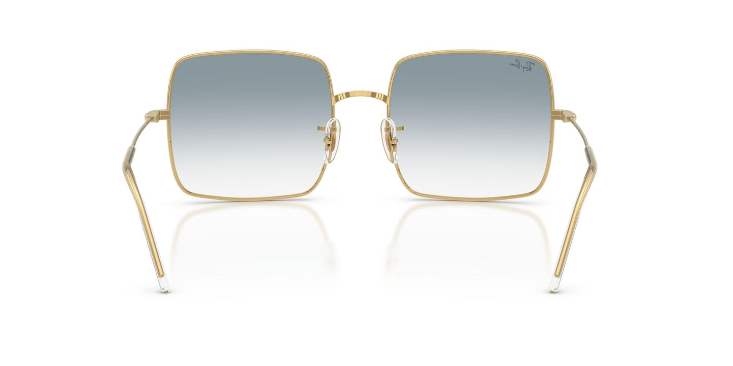 Ray-Ban Women's RBR0104S Square 1971 Reverse Sunglasses, Gold/Clear Gradient Blue, 54 mm