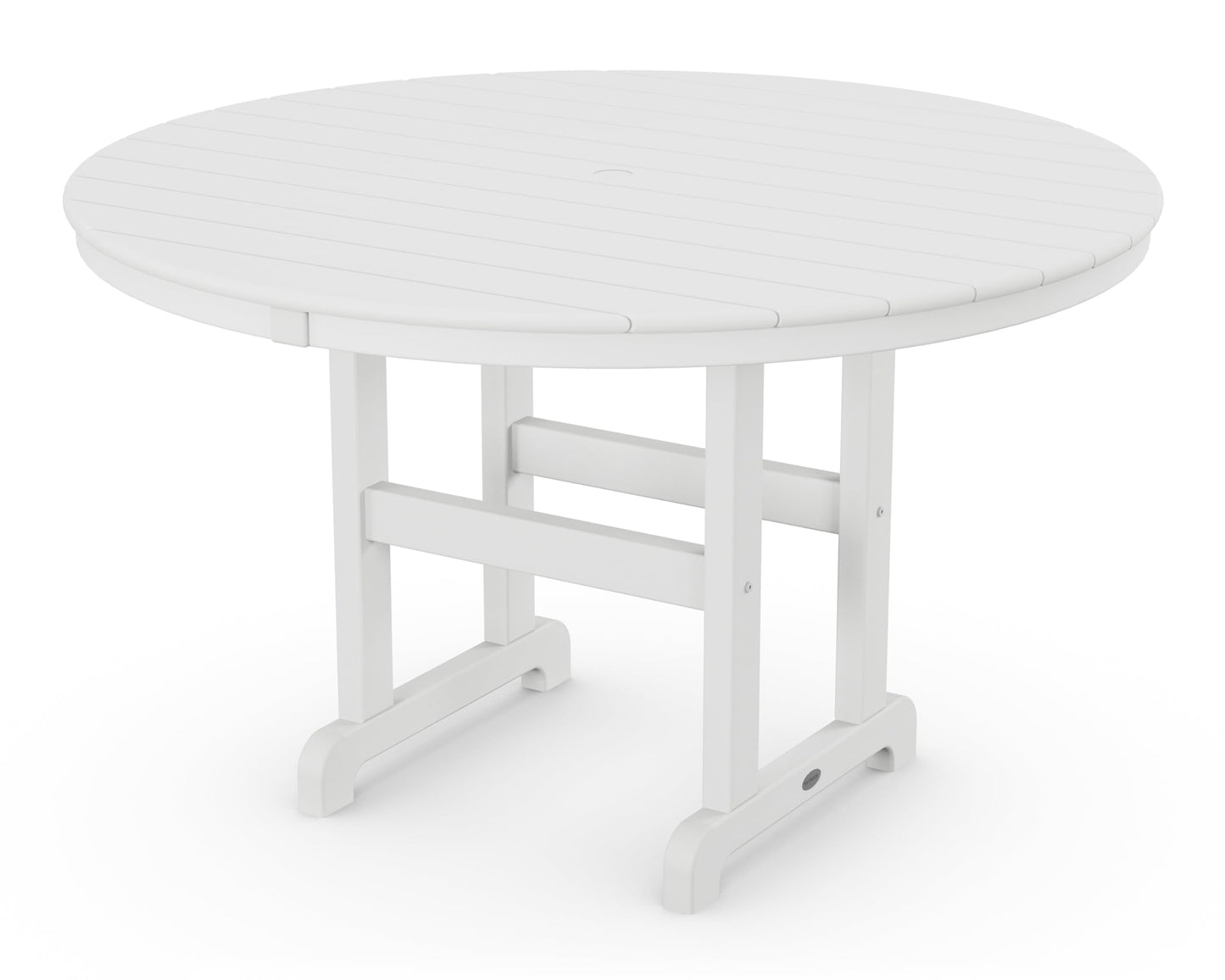 Martha Stewart by POLYWOOD® Chinoiserie 5-Piece Round Farmhouse Dining Set in White