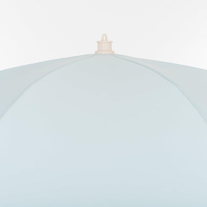 Business & Pleasure Co. Rio Umbrella Scalloped Brim For Beach, Patio or Picnic - 6' Boho Beach Umbrella, 7' Tall Wood Pole, UPF 50+, Santorini Blue