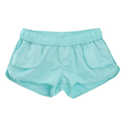 Women's Athletic Casual Beach Shorts Boardshorts Summer Floral Quick Dry Swim Trunks, Turquoise L