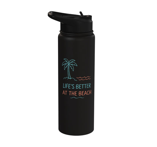 Life Is Better At The Beach Stainless Steel Insulated Water Bottle