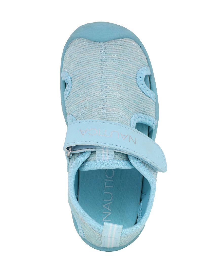 Nautica Kids Protective Water Shoe,Closed-Toe Sport Sandal For Boys and Girls-Kettle Gulf-Reel Aqua Silver Size-9