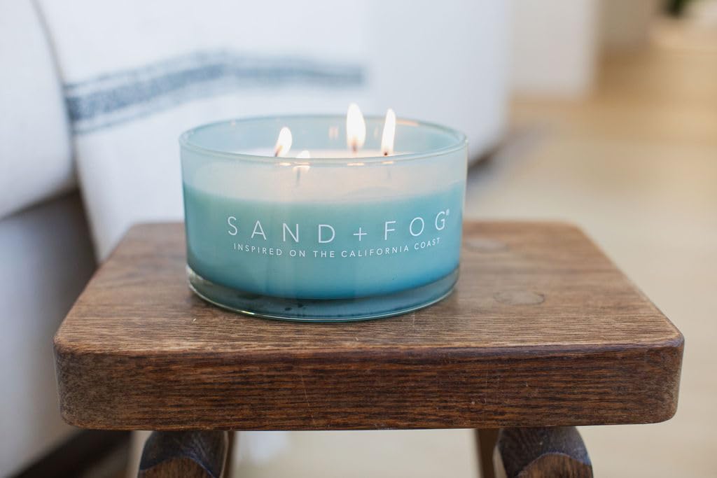 Sand + Fog Scented Candle- California Beach House -Additional Scents and Sizes–100% Cotton Lead-Free Wick-Luxury Air Freshening Jar Candles-Perfect Home Décor for Cocktail Table– 23oz