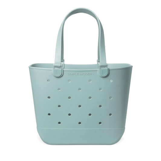 Simple Modern Extra-Large Beach Bag | Waterproof Getaway Rubber Tote with Zipper Pocket for Travel, Pool, Boat, Groceries, Sports | Sea Glass Sage