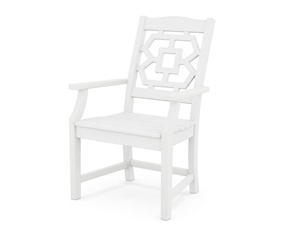 Martha Stewart by POLYWOOD® Chinoiserie 5-Piece Round Farmhouse Dining Set in White
