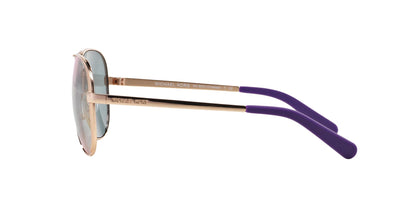 Michael Kors Women's MK5004 Chelsea Aviator Sunglasses, Rose Gold/Purple Mirrored, 59 mm