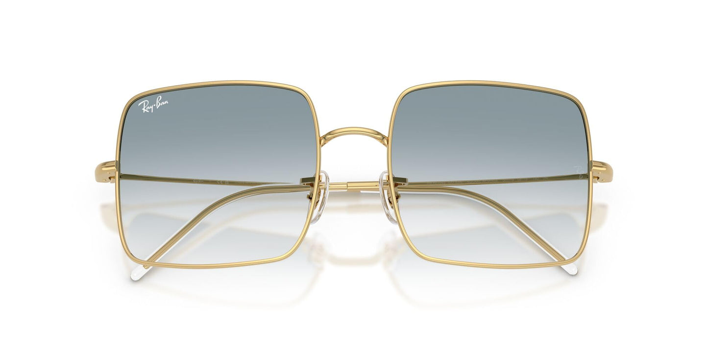 Ray-Ban Women's RBR0104S Square 1971 Reverse Sunglasses, Gold/Clear Gradient Blue, 54 mm