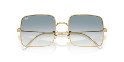 Ray-Ban Women's RBR0104S Square 1971 Reverse Sunglasses, Gold/Clear Gradient Blue, 54 mm