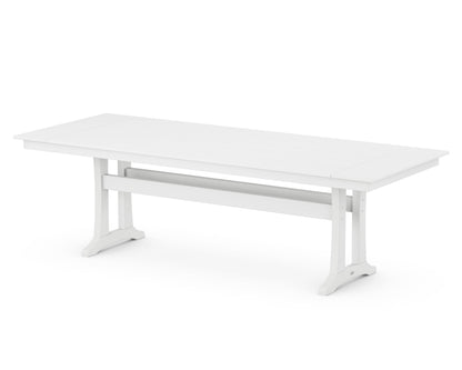 Martha Stewart by POLYWOOD® Chinoiserie 9-Piece Farmhouse Dining Set with Trestle Legs in White