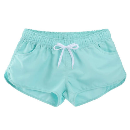 Women's Athletic Casual Beach Shorts Boardshorts Summer Floral Quick Dry Swim Trunks, Turquoise L