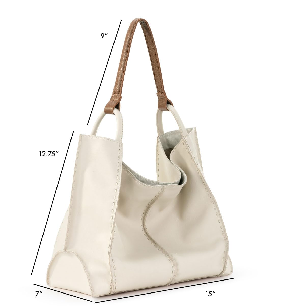 The Sak Los Feliz Large Tote Bag - Premium Leather Handbag With Stylish Design For Everyday, Travel, Beach Bag - Roomy, Durable, Lined Purse With Shoulder Bag Strap, Zipper Pocket