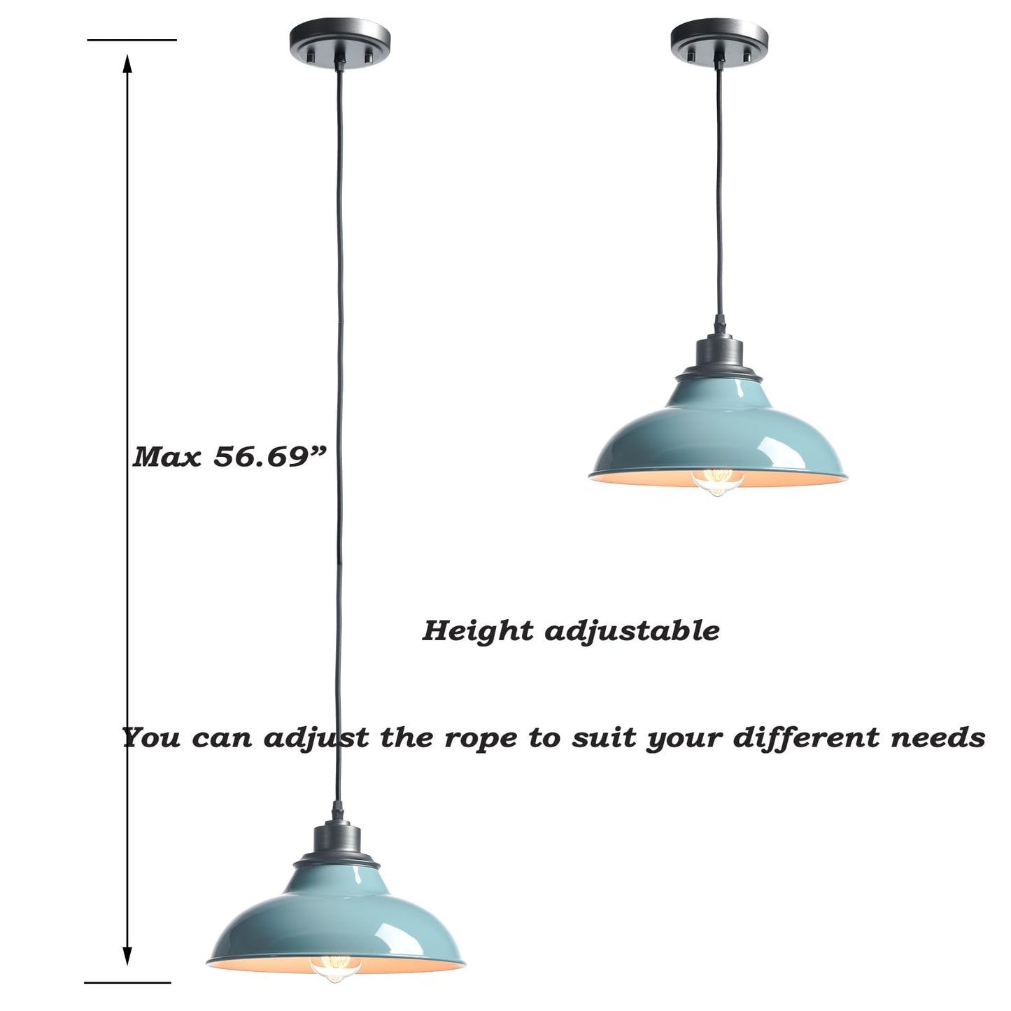 SHAWNKEY Pendant Light Fixture Modern Pendant Lights Kitchen Island for Breadfast Nook Bar Dinning Room Coffee Shop Sea Blue Green Nordic Style