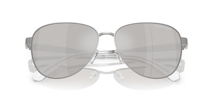 Michael Kors MK1160 Biarritz Sunglasses, Silver/Silver Mirrored, 61 mm