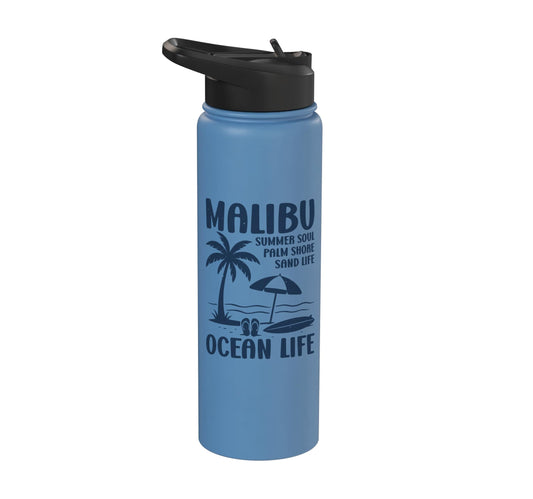 California Memories Malibu Ocean Life Stainless Steel Insulated Water Bottle