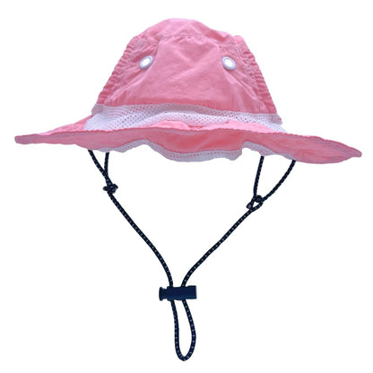 Dog Outdoor Hat with Ear Hole Round Brim Summer Dog Puppy Cat Suncare Cooling Bucket Hat Cute Active Sun Protection Pet Caps (Pink, Medium)