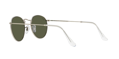 Ray-Ban Unisex RB3447 Round Metal Round Sunglasses, Matte Silver/Light Green Mirrored Silver, 50 mm
