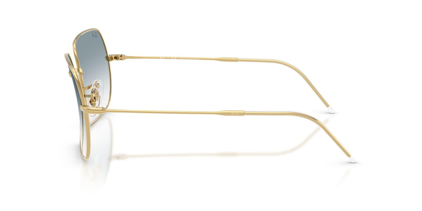 Ray-Ban Women's RBR0104S Square 1971 Reverse Sunglasses, Gold/Clear Gradient Blue, 54 mm